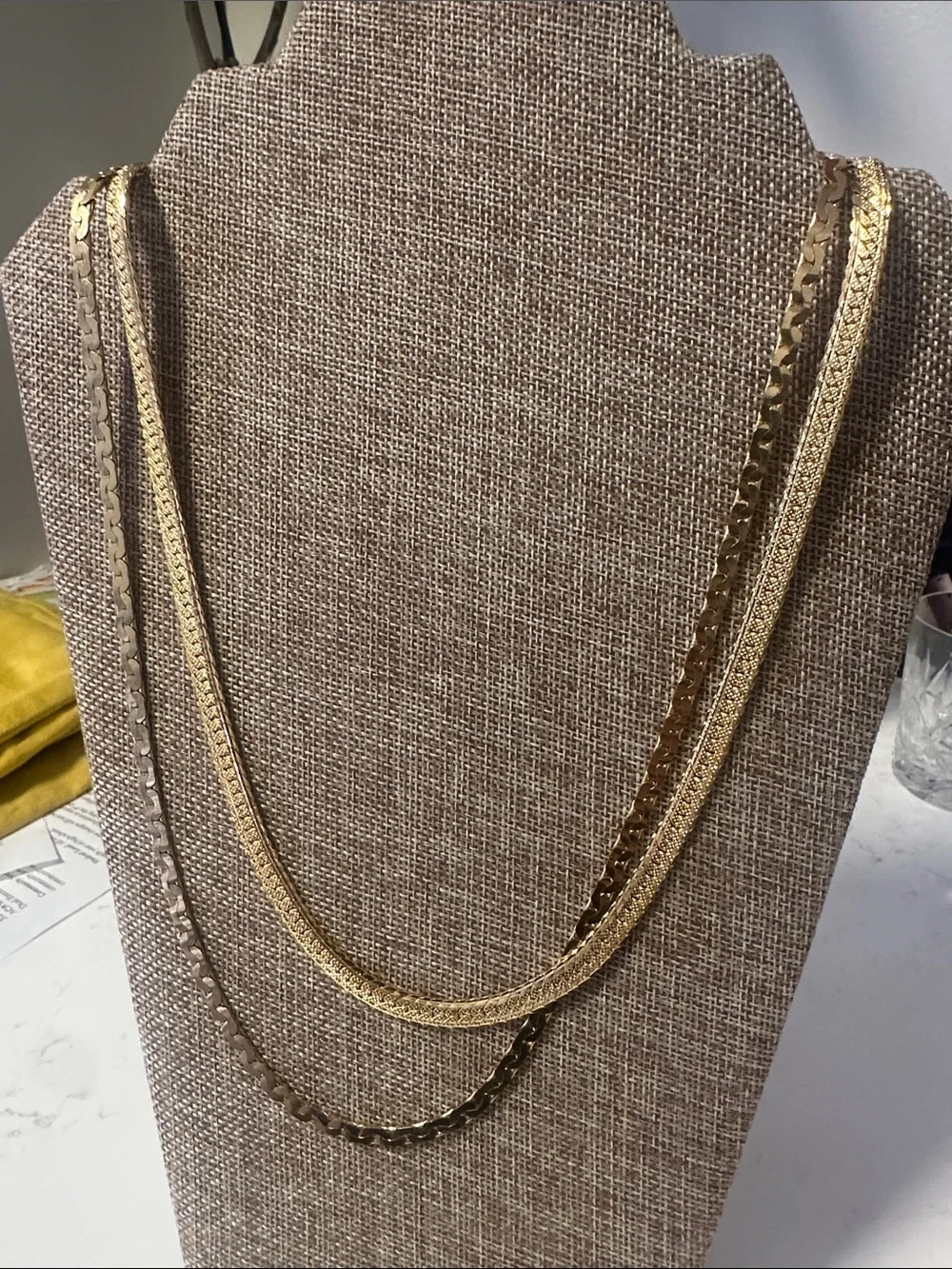2–30” Gold-Tone Layered Chain Necklaces - Elegant Women costume Jewelry